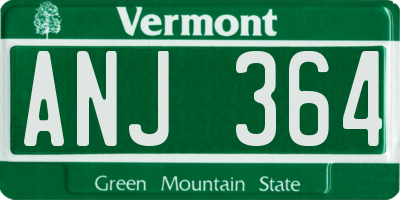 VT license plate ANJ364