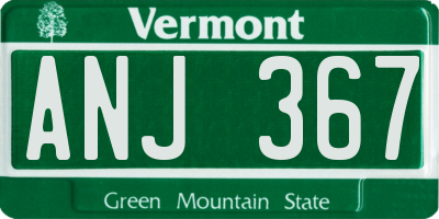 VT license plate ANJ367