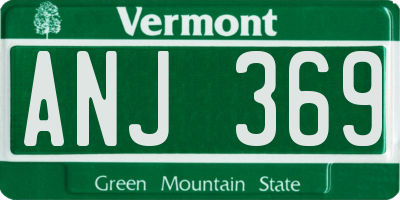 VT license plate ANJ369