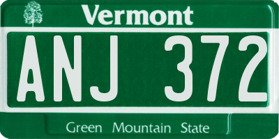 VT license plate ANJ372