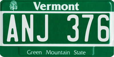 VT license plate ANJ376