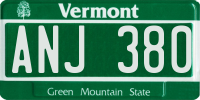 VT license plate ANJ380