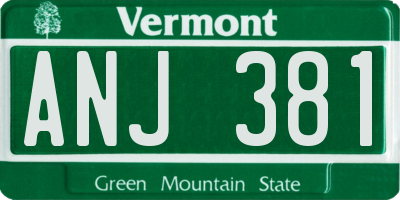 VT license plate ANJ381
