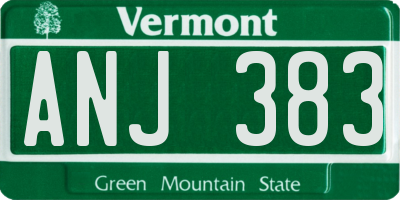 VT license plate ANJ383
