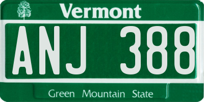 VT license plate ANJ388