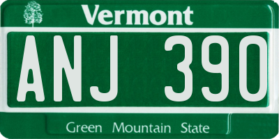 VT license plate ANJ390