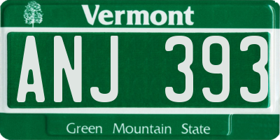 VT license plate ANJ393