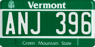 VT license plate ANJ396