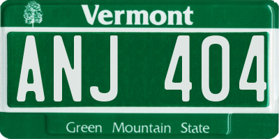 VT license plate ANJ404