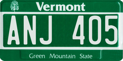 VT license plate ANJ405