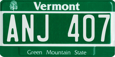VT license plate ANJ407