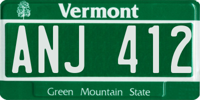 VT license plate ANJ412