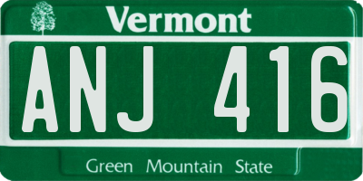 VT license plate ANJ416