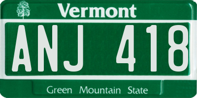 VT license plate ANJ418