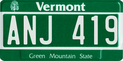 VT license plate ANJ419