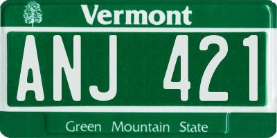 VT license plate ANJ421
