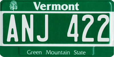 VT license plate ANJ422