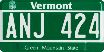 VT license plate ANJ424