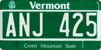 VT license plate ANJ425