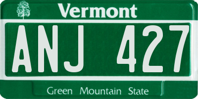 VT license plate ANJ427