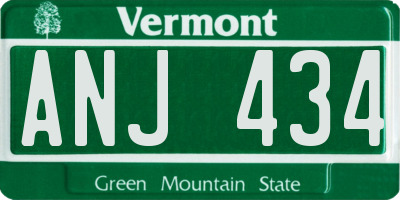 VT license plate ANJ434