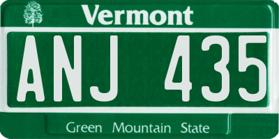 VT license plate ANJ435