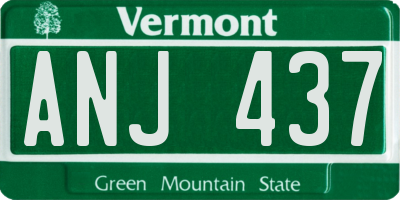 VT license plate ANJ437