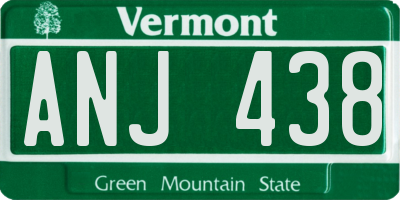 VT license plate ANJ438