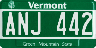 VT license plate ANJ442
