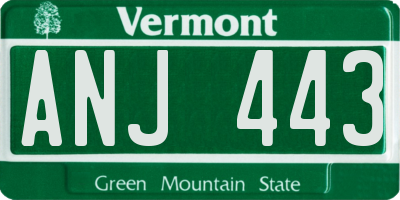 VT license plate ANJ443