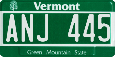 VT license plate ANJ445