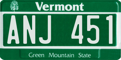 VT license plate ANJ451