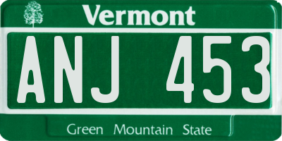 VT license plate ANJ453
