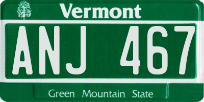 VT license plate ANJ467