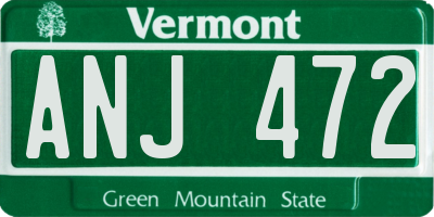 VT license plate ANJ472