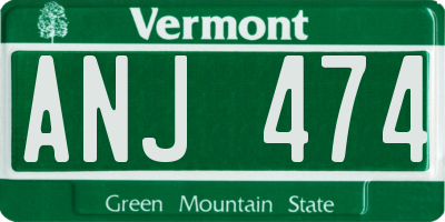 VT license plate ANJ474