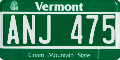 VT license plate ANJ475