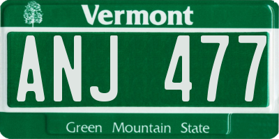 VT license plate ANJ477