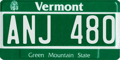 VT license plate ANJ480
