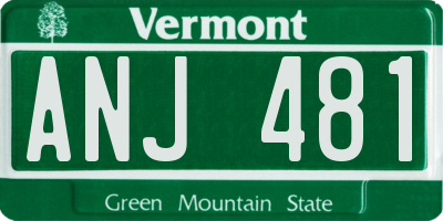 VT license plate ANJ481