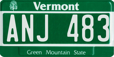 VT license plate ANJ483
