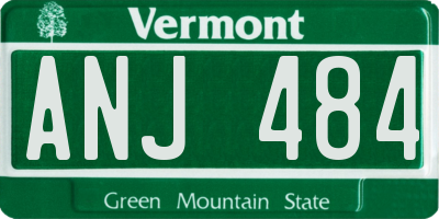 VT license plate ANJ484