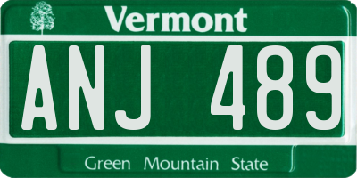 VT license plate ANJ489