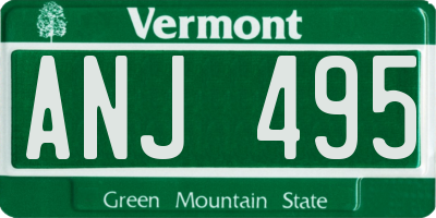 VT license plate ANJ495