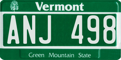 VT license plate ANJ498