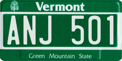 VT license plate ANJ501