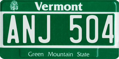 VT license plate ANJ504