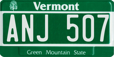 VT license plate ANJ507