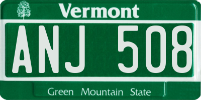 VT license plate ANJ508