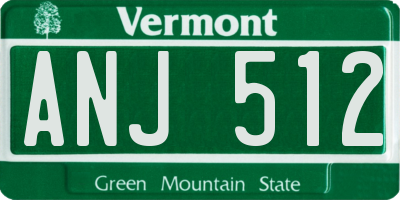 VT license plate ANJ512